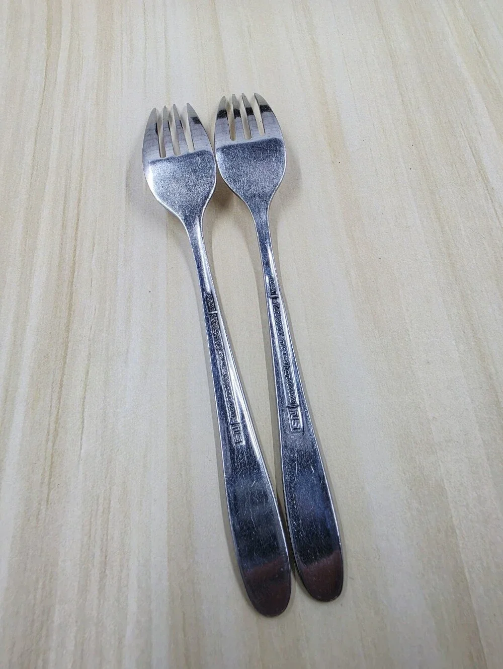 National Silver Narcissus Pattern Stainless Steel 22 Pieces Flatware Korea